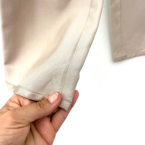 Tory Burch Satin Modal Rayon Tapered Drawstring Pull On Trousers Pants Small Tan - Picture 10 of 11